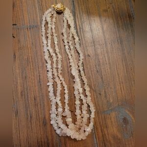 Vintage Multi Strand Quartz Chip Necklace